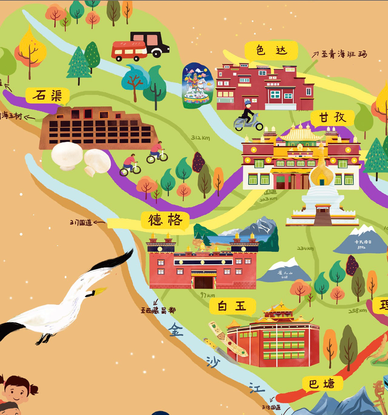 抱罗镇手绘地图景区的文化宝库